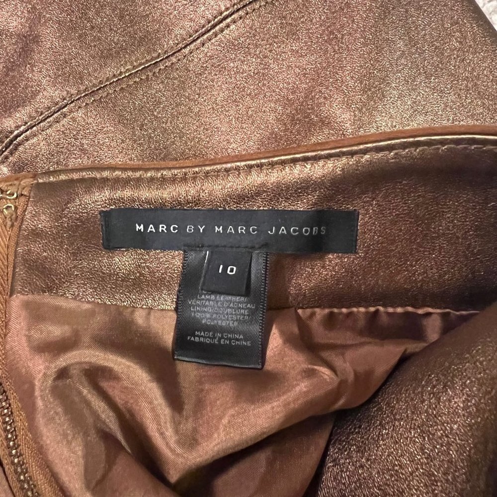 Metallic Lamb Leather Skirt - Marc by Marc Jacobs "Partridge" - Picture 4 of 5